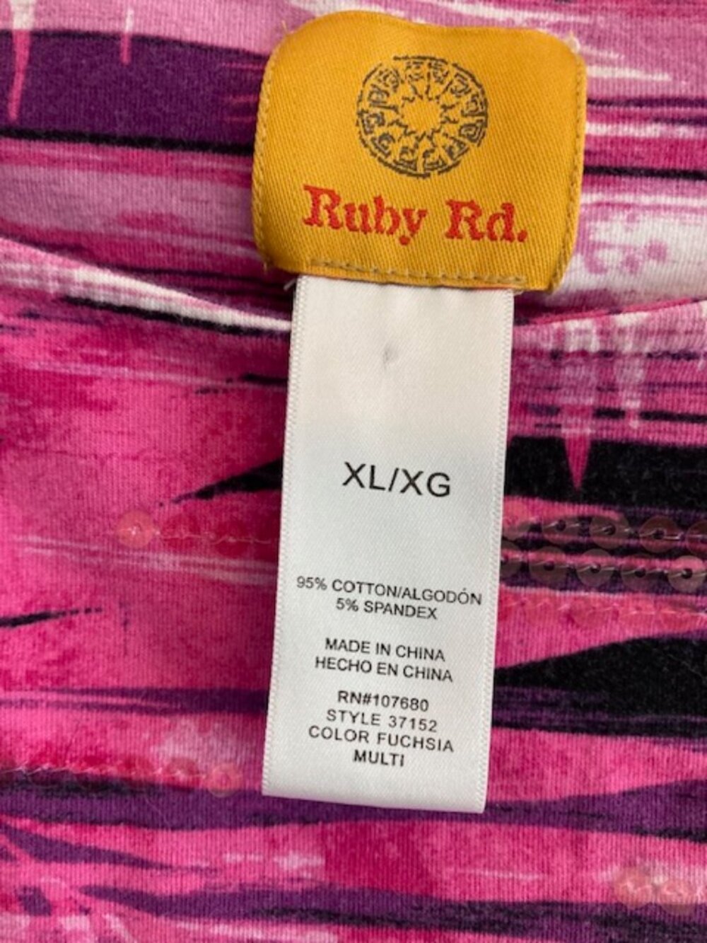 Ruby Rd. Pink Tropical Top - XL - Picture 3 of 6